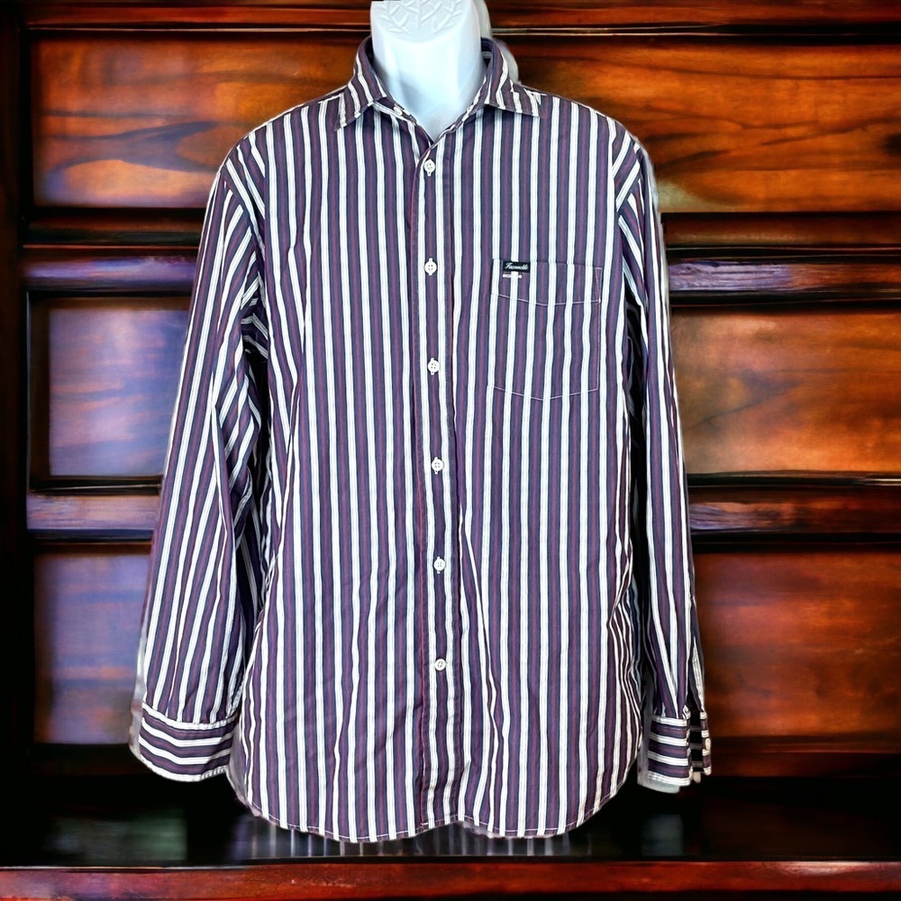 Faconnable Striped Long-sleeve Dress Shirt